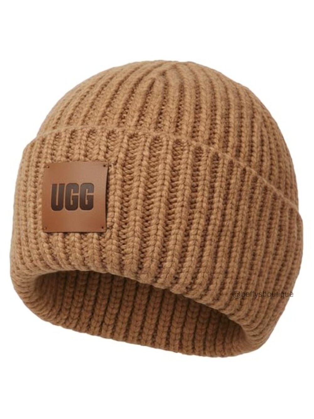 UGG Chunky Rib Beanie Knit Hat Acrylic Wool Blend Pull-On